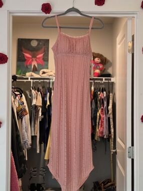 No Boundaries Pink Lace Maxi Slip Dress